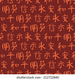 seamless background with chinese hieroglyphs