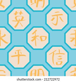 seamless background with chinese hieroglyphs