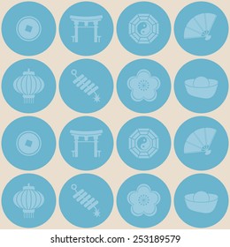 Seamless background with chinese New year icons for your design