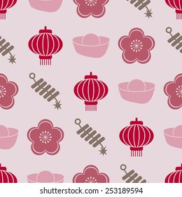 Seamless background with chinese New year icons for your design