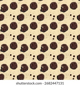  nahtloser Hintergrund von Choco-Cookies