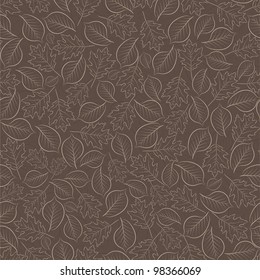 Seamless background with a chocolate-colored leaves