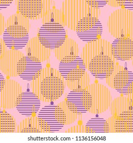 Seamless background with Christmas balls.