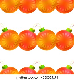 Seamless background with Christmas balls. Merry Christmas, New Year greeting card, postcard, poster, banner, wrapping paper design element.