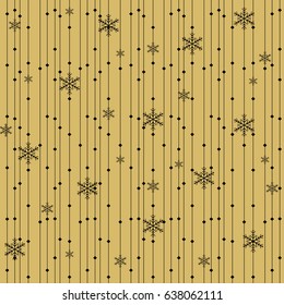 Seamless background from Christmas beads and snowflakes. Pattern.