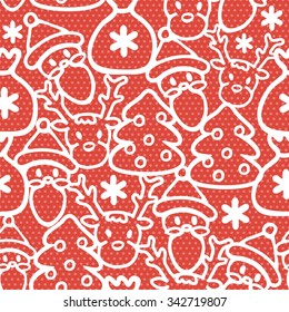 seamless background with christmas elements. Vector illustration