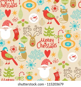 seamless background, Christmas and New Year's decorative elements