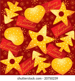 Seamless background with Christmas objects