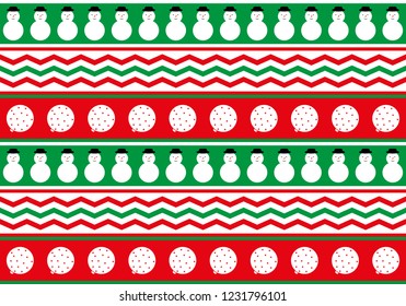 seamless background of christmas patterns in red, green and white