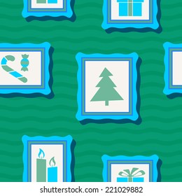 seamless background with Christmas symbols