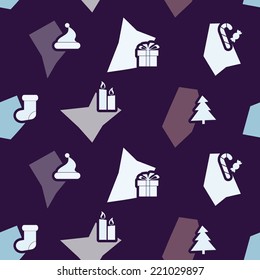 seamless background with Christmas symbols