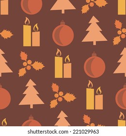 seamless background with Christmas symbols
