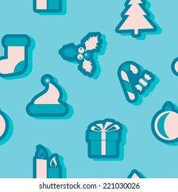 seamless background with Christmas symbols