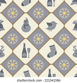 seamless background with Christmas symbols