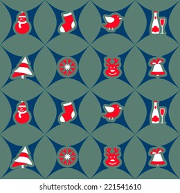 seamless background with Christmas symbols