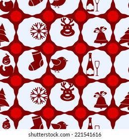 seamless background with Christmas symbols