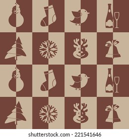 seamless background with Christmas symbols