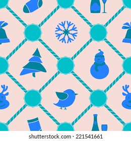 seamless background with Christmas symbols