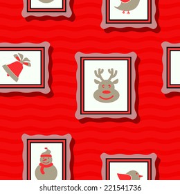 seamless background with Christmas symbols