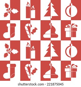 seamless background with Christmas symbols