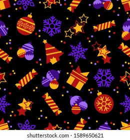 Seamless background with Christmas theme for decoration of various projects.
