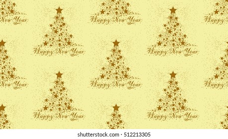 Seamless background with Christmas tree.