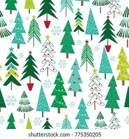 Seamless background with Christmas tree