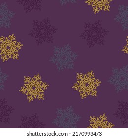 Seamless background with Christmas tree  Doodles. Seamless colorful winter pattern on black background. Vector illustration.