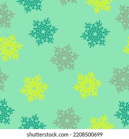 Seamless background with Christmas tree  Doodles. Seamless colorful winter pattern on black background. Vector illustration.