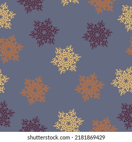 Seamless background with Christmas tree Seamless christmas pattern with christmas trees, bows, snowflakes on colored background