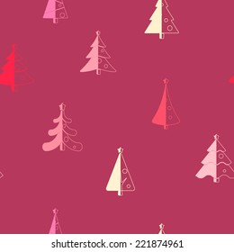 seamless background with Christmas trees