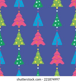 seamless background with Christmas trees
