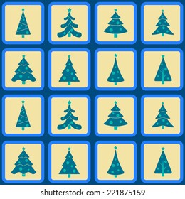 seamless background with Christmas trees