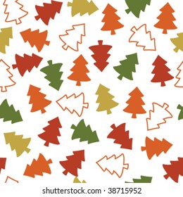 Seamless background Christmas trees. Easy to edit vector image.