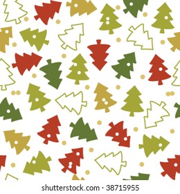 Seamless background Christmas trees. Easy to edit vector image.