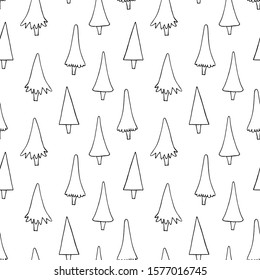 Seamless background of Christmas trees.  Christmas pattern. Winter pattern.For design and decoration of fabric, paper, Wallpaper and packaging.