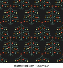 Seamless background with Christmas Trees for winter and christmas theme. Vector illustration. 