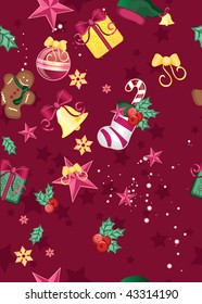 seamless background with chsristmas ornaments