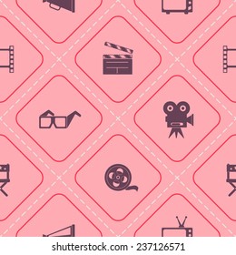 Seamless background with cinema symbols