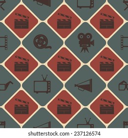 Seamless background with cinema symbols