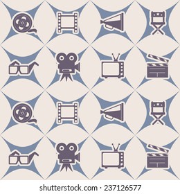 Seamless background with cinema symbols
