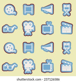 Seamless background with cinema symbols