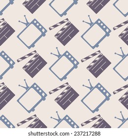 Seamless background with cinema symbols