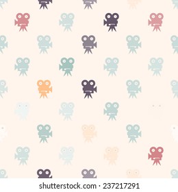 Seamless background with cinema symbols