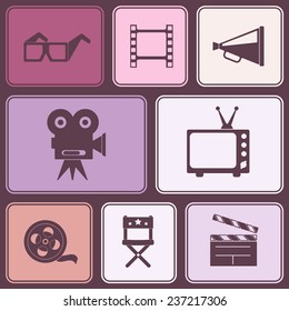 Seamless background with cinema symbols