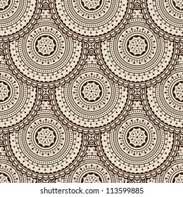 Seamless background with circle in retro style. Abstract vector illustration.