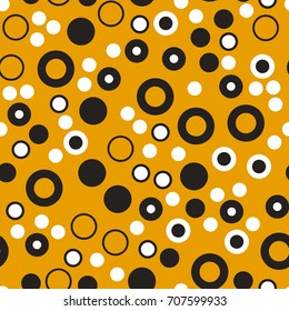 Seamless background with circles and dots.Dotted background with circles, dots, rounds Vector illustration Flat Scandinavian style for print on fabric, gift wrap, paper, covers, wallpapers