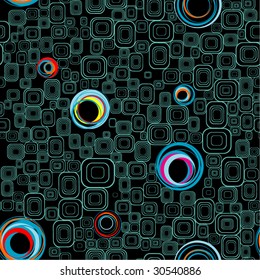 Seamless background from circles and squares.