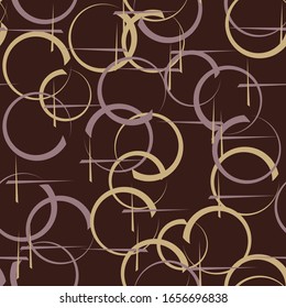 Seamless background with with circles and stripes. Grunge.