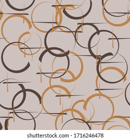 Seamless background with with circles and stripes. Grunge.